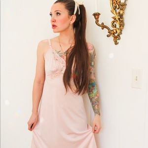 Vintage Nylon Pale Pink ShadowLine Nightgown